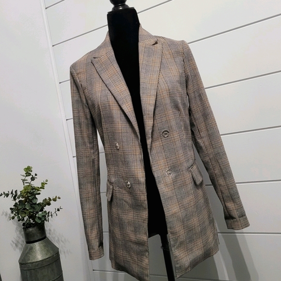 Dynamite Small Check Plaid Blazer